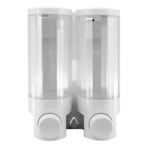 Dual Container Liquid Soap Dispenser - Color: White