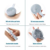 Mitsico Soft Silicone Back Scrubber Shower Bath Body Brush with Long Handle, BPA-Free, Hypoallergenic, Eco-Friendly (Multicolor)