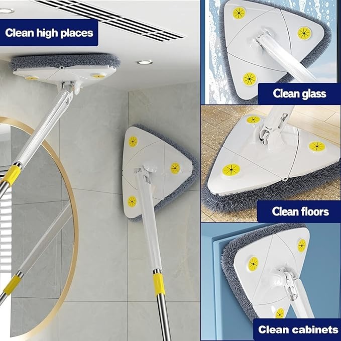 Mitsico 360 Degree Rotatable Triangle Mop With Adjustable Stainless