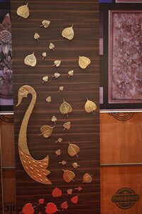 Brass Door Design - Color: Brown With Golden And Red Accents