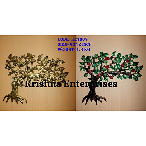 Brass Wall Hanging Tree - Color: Yellow