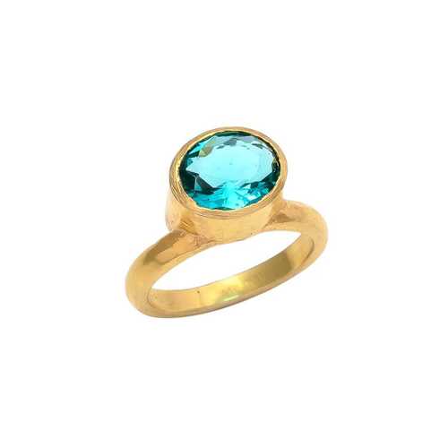 New arrival light blue quartz gemstone ring