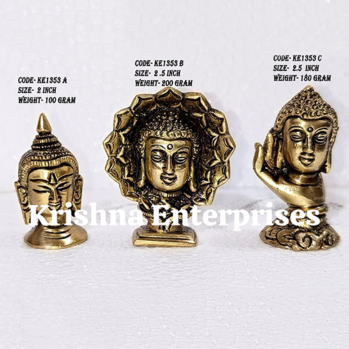  Brass Buddha Head Set