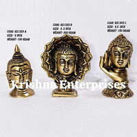 Brass Buddha Head Set - Color: Yellow
