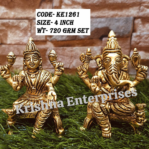 KE1261 Brass Ganesh Laxmi Statue