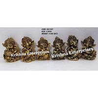 Brass Music Ganesha Statue Set - Color: Golden