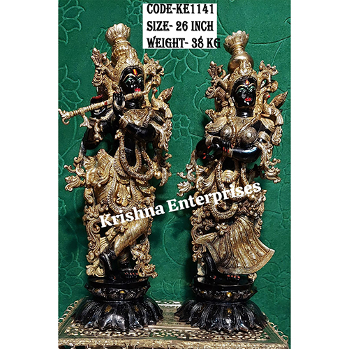 Brass Radha Krishna Statue