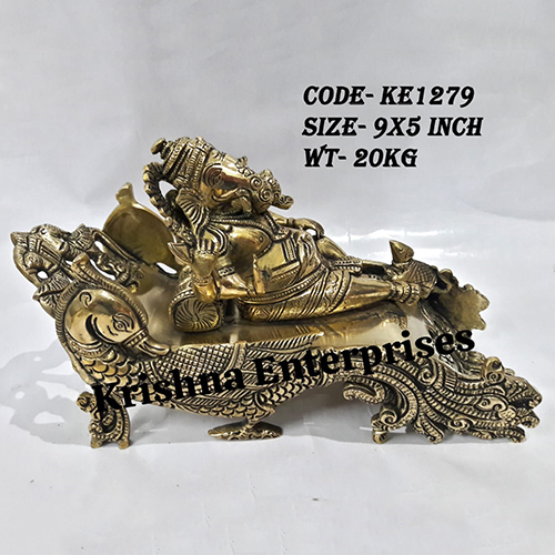 Brass Resting Ganesha
