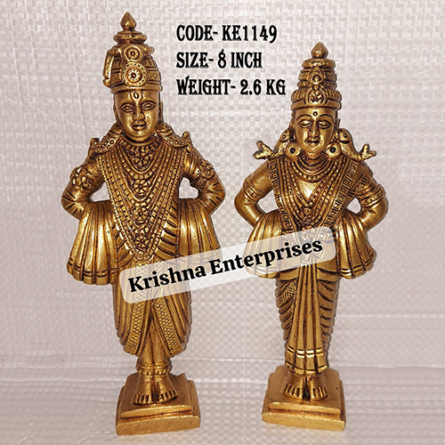 Brass Vitthal Rukmani Statue