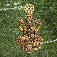 250g Brass Wall Hanging Laxmi Statue - 5 Inch, Multi Colour | Durable, Fireproof, Scratch Resistant, Easy To Clean, Rust Proof