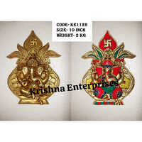 Brass Wall Hanging Ganesh Kalash - Color: Multi Colour