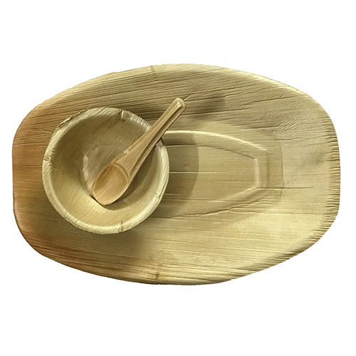Areca Serving Set - Natural Areca Material, Various Sizes Available, Different Colors, Ideal for Serving Salads and Fruits, High Durability
