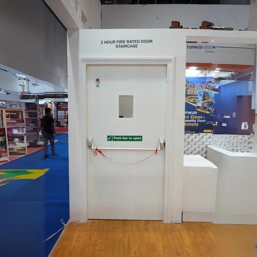 Emergency Exit Fire Door - Color: White