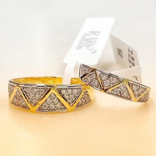 Couple Gold Plated Ring - Color: Golden