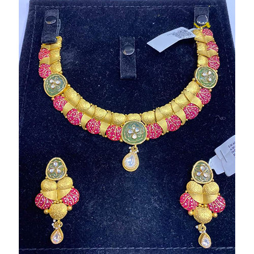 Brass Necklace Set With Earings - Size: Various Available