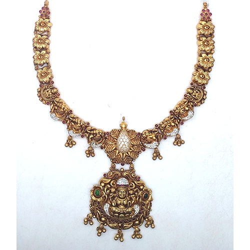 Nagas Stone Bridal Necklace - Color: Golden
