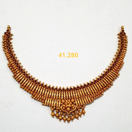 Artificial Gold Necklace - Color: Golden