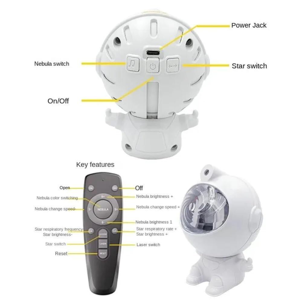 Astronaut Starry Nebula Ceiling Led Projector Lamp - Height: 5 Centimeter (Cm)