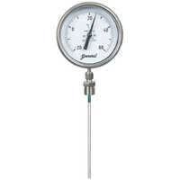 Bimetal Dial Thermometer - Stainless Steel, Analog Display | 1% Accuracy, Silver Color, Industrial Use, Durable For Extreme Conditions