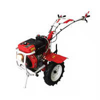 Garden Tiller Diesel Electric Start Rotary Tiller Cultivators Power Tiller - Color: Red & Black