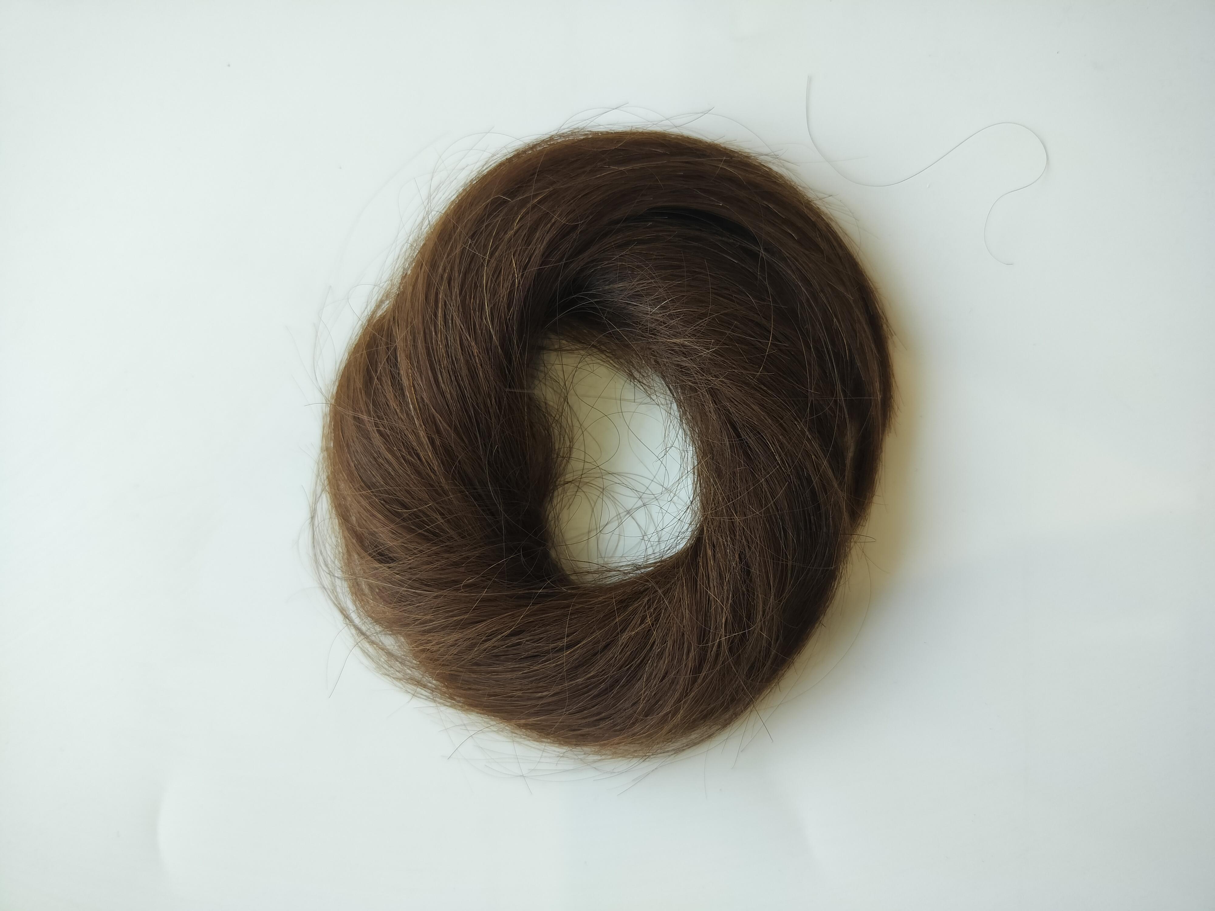 100%Original Natural Black and brown Human Hair Donut Bun Scrunchies