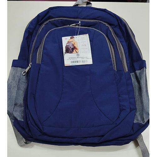 Blue polyester school backpack