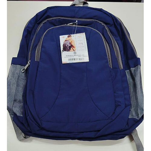 Blue Polyester School Backpack - Design: Simple