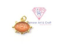 Evil Eye Carving Gemstone With 18K Gold Plated Handmade Pendant