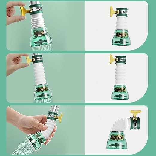 Mitsico 360â° Rotating Green Faucet Water Filter Purifier - Abs Material 40 Grams Weight | Easy Installation Versatile Water Flow Control Eco-friendly Design