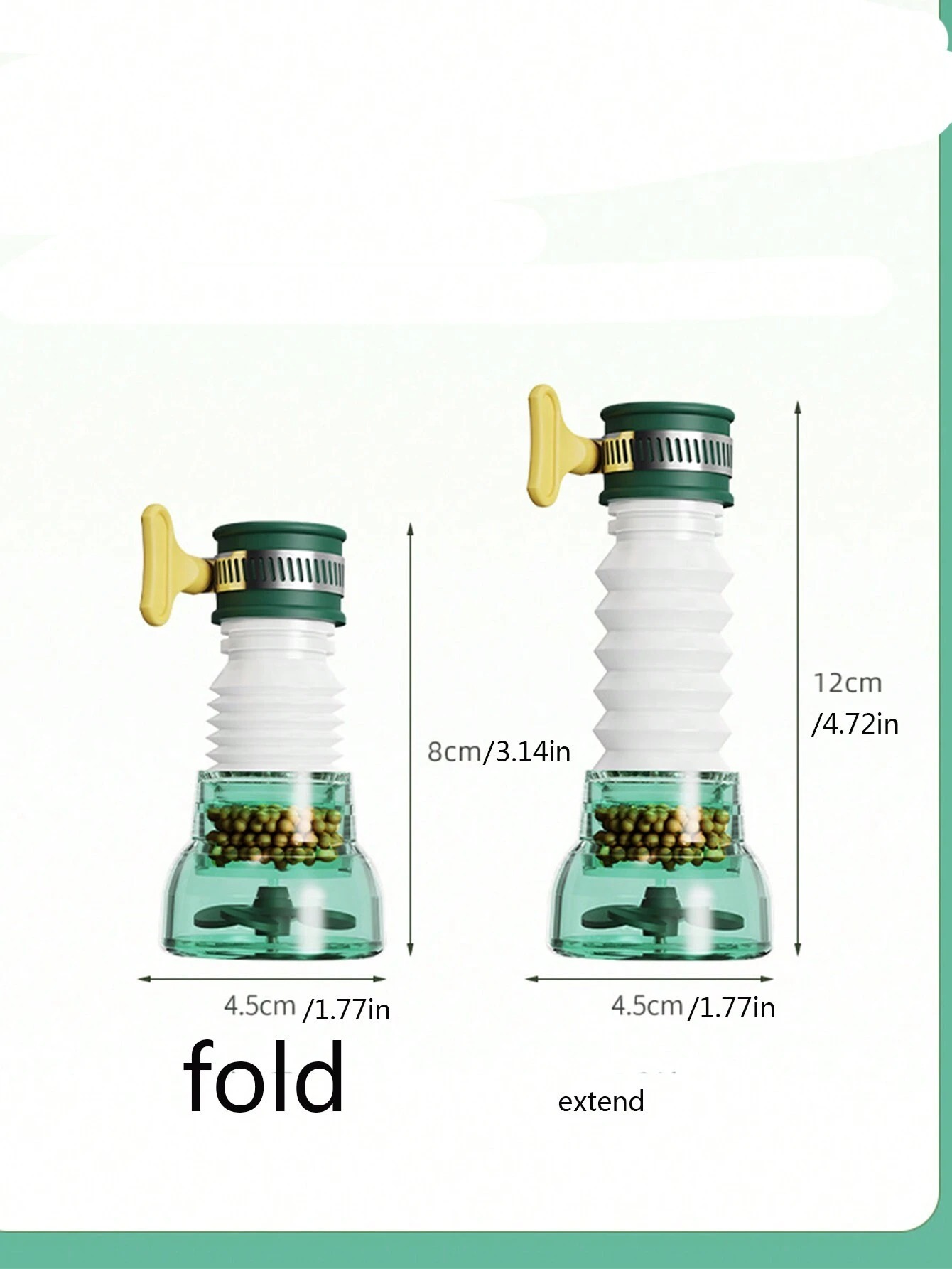 Mitsico 360â° Rotating Green Faucet Water Filter Purifier - Abs Material 40 Grams Weight | Easy Installation Versatile Water Flow Control Eco-friendly Design