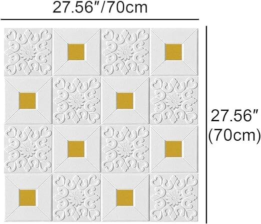 3d Gold Brick Foam Wallpaper - 70 X 70 Cm , Self-adhesive Design For Diy Home, Hotel & Cafe Decor, Easy To Apply With Exposed Brick Style