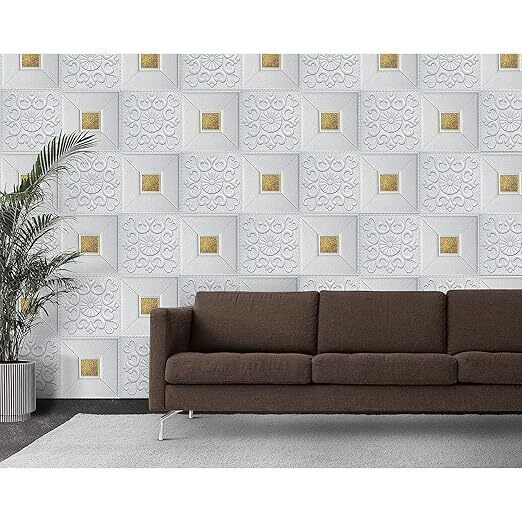 3d Gold Brick Foam Wallpaper - 70 X 70 Cm , Self-adhesive Design For Diy Home, Hotel & Cafe Decor, Easy To Apply With Exposed Brick Style