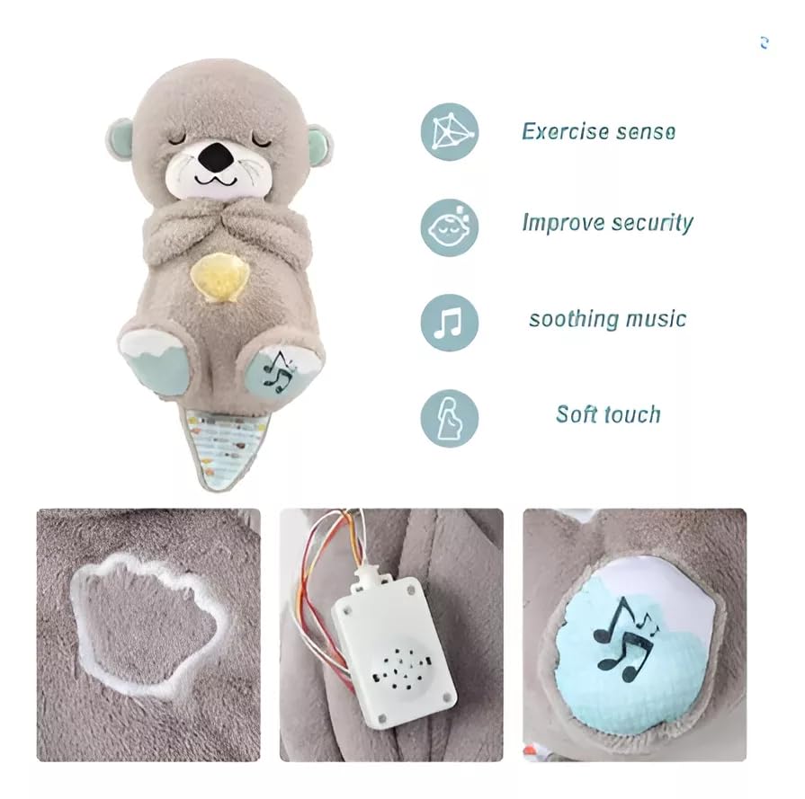 Breathing Teddy Otter Plush Glowing Lights