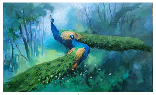 peacock painting