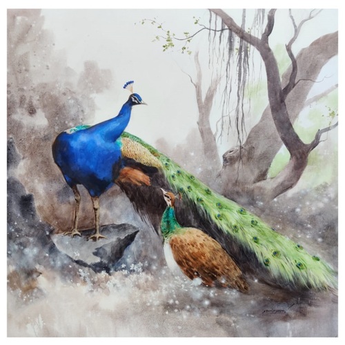 Peacock Canvas Wall Painting