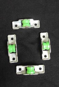 14 Mm Upvc Sliding Window Roller - Nylon Material, Green & Metal Color | Suitable For Aluminium & Upvc Windows, V Cut Bracket Type