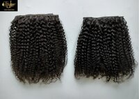 Natural Color Micro kinky Curly human hair clip in set Extension