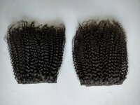 Natural Color Micro kinky Curly human hair clip in set Extension