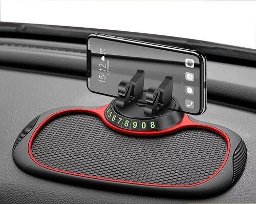 Car Dashboard Mat - Non-Slip Rubber, 360Â° Rotating Mobile Phone Holder | Multifunction for Smartphone, GPS, Idols & Toys