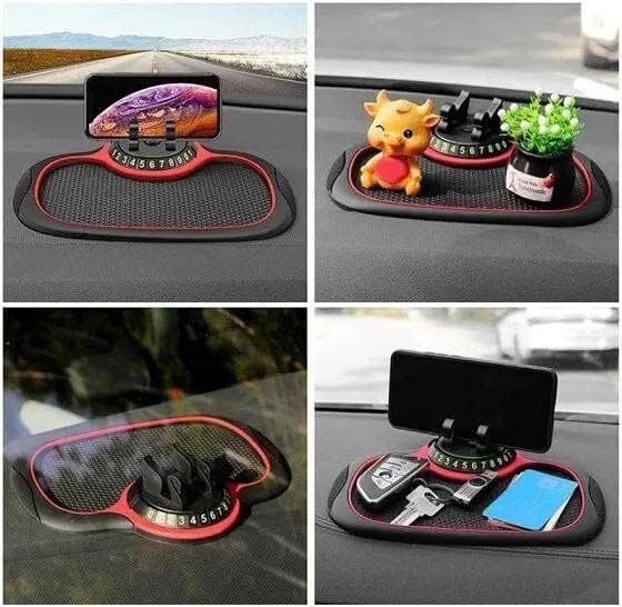 Car Dashboard Mat - Non-slip Rubber, 360â° Rotating Mobile Phone Holder | Multifunction For Smartphone, Gps, Idols & Toys
