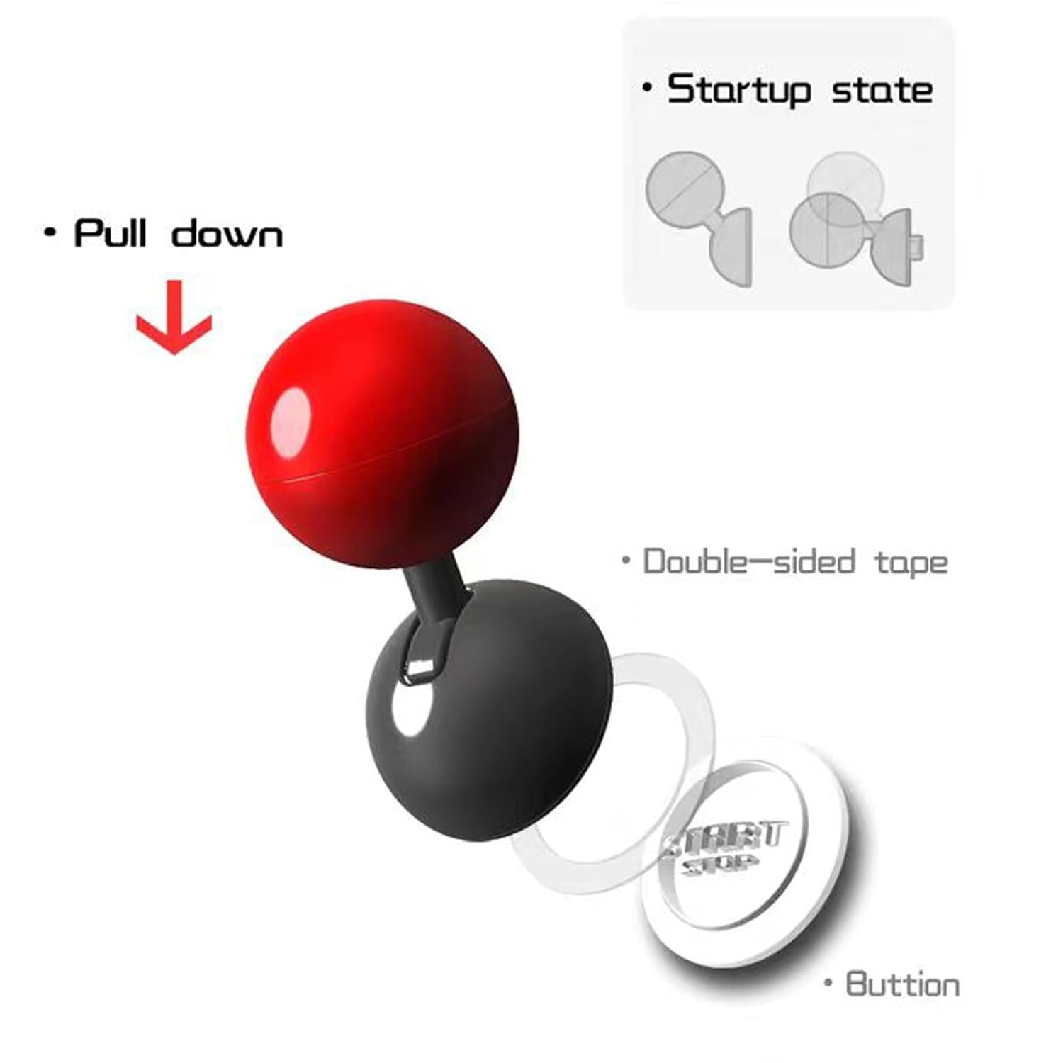 Car Push To Start Button Cover - Zinc Alloy & Plastic, 7.3x4.1cm, Red Color | Universal Fit For Engine Start & Stop Button, Easy Installation