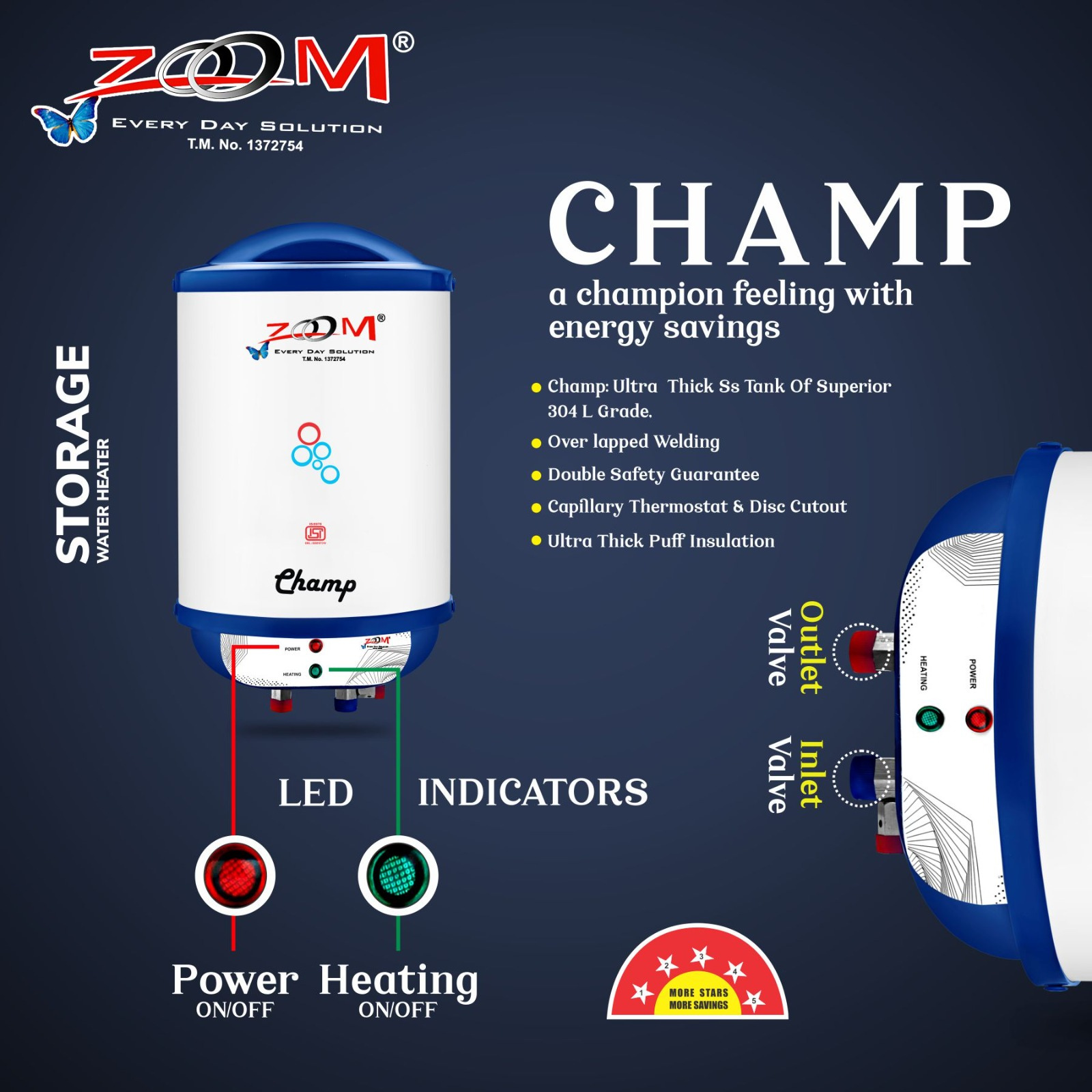 Water heater 15 liter champ