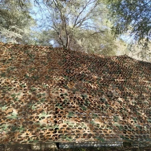 Pre Garnished Synthetic Camouflage Net - Synthetic Material, Portable Size, Olive Green Color | Ideal for Army's Armored Vehicles
