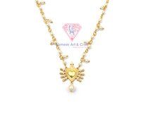 Heart Shape 3 Micron Gold Plated Handmade Pearl Chain Necklace