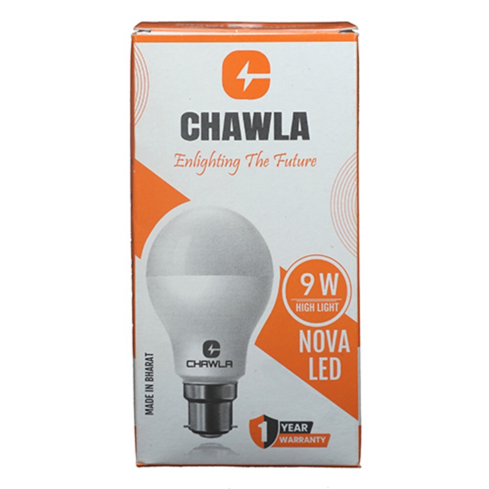 9W LED Bulb - Ceramic Body, Energy-Efficient Design , Modern Aesthetic with 1-Year Warranty