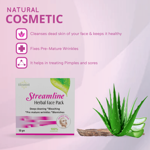 Streamline Herbal Face Pack - Ayurvedic Herbal Blend, Turmeric, Neem, Sandalwood, Aloe Vera, Nourishes, Revitalizes, Cleanses, Softens, Glows