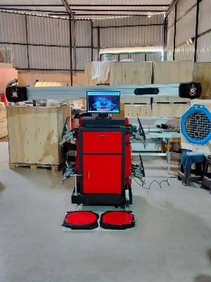 3D Wheel Alignment Machine - Steel Alloy, 220-240 Voltage, Red | 1 Year Warranty, High Precision