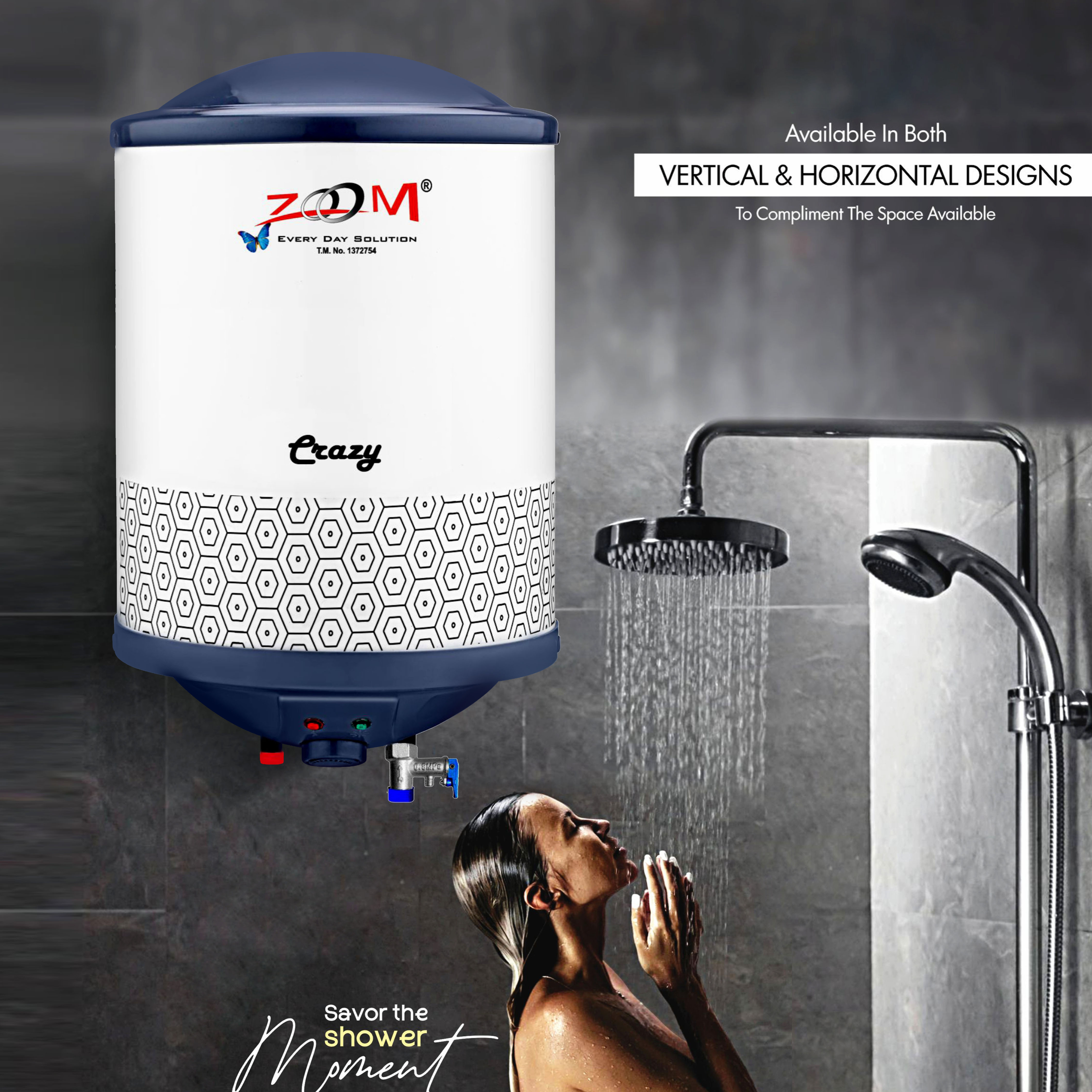 Water Geyser - 15 Liter Capacity Wall Mounted Design | Glassline Tank Temperature Control Knob Heavy Duty Power Cord Rust-proof Body Heavy Copper Element 8.5 Bars Pressure Injected Puff Insulation