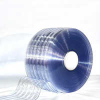 Double Ribbed Strip Curtains - Transparent PVC Material | 1-Year Warranty, Ideal for Versatile Usage