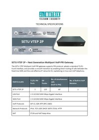 Matrix Setu VTEP2P 2 Port VoIP PRI Gateway / SIP Media Gateway